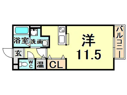 パークサイドマメゾン2(1K/1階)の間取り写真