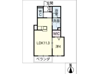 サンメゾン(1LDK/3階)の間取り写真