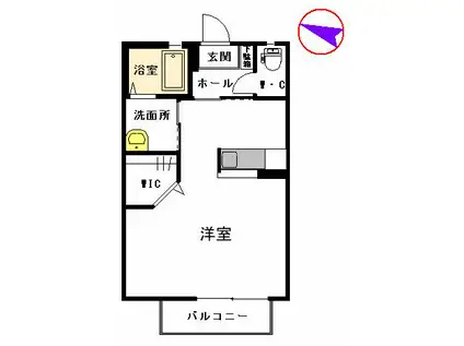 サンビレッジ高柳 (ワンルーム/2階)の間取り写真