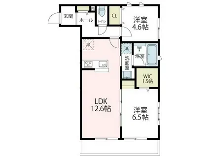 ヴァローレⅢ(2LDK/2階)の間取り写真
