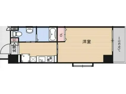 インベスト北梅田(1K/5階)の間取り写真