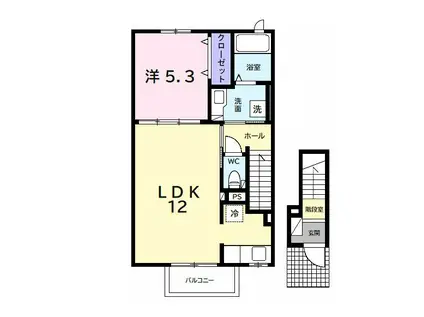 コロレアール ベイスII(1LDK/2階)の間取り写真