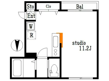 フラワームーン(ワンルーム/3階)の間取り写真