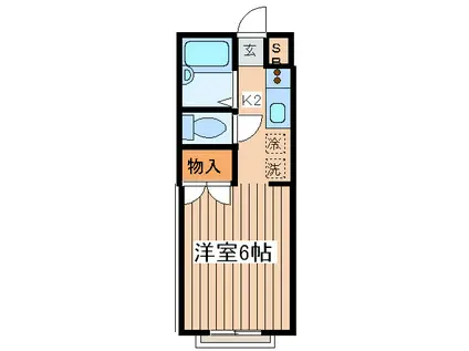 メイプルタウン(1K/1階)の間取り写真