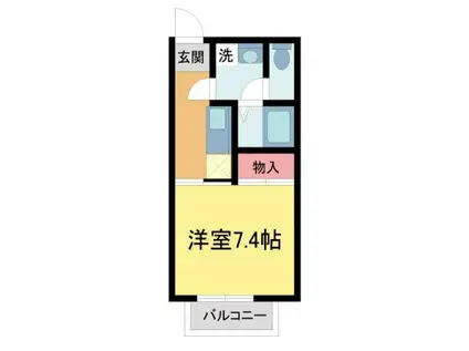 スカーレットヒルズ(1K/1階)の間取り写真