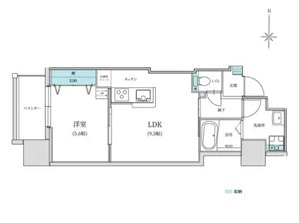 FORBIS五島町(1LDK/4階)の間取り写真