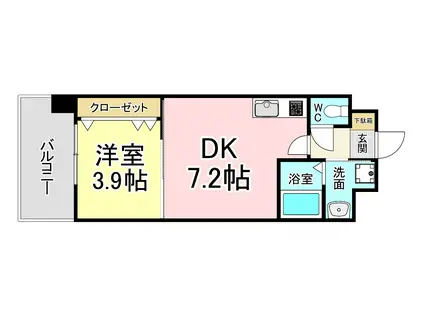 コンダクトレジデンスSANGAMORI(1DK/5階)の間取り写真