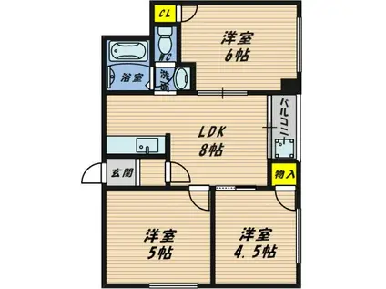 レジデンス野江(3LDK/7階)の間取り写真