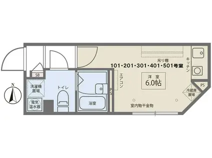 COCOFLAT池袋(ワンルーム/3階)の間取り写真
