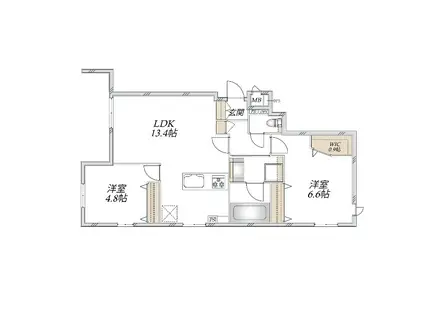 尼崎市塚口町1丁目ヘーベルメゾン(2LDK/1階)の間取り写真