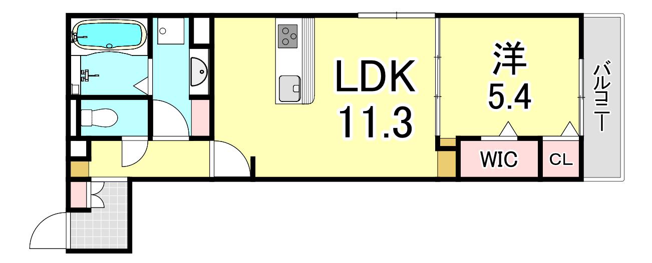 ル トレフル(1LDK/2階)の間取り写真
