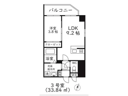 TRIA ASTERIA(1LDK/8階)の間取り写真
