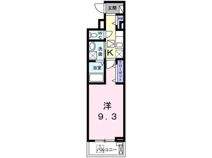 ハルズ MIKURADO(1K/1階)の間取り写真