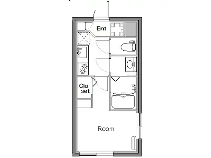 フェリシダ中野(1K/1階)の間取り写真