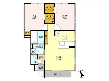 イプセ東高円寺(1DK/2階)の間取り写真