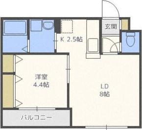 プルミエ発寒(1LDK/4階)の間取り写真