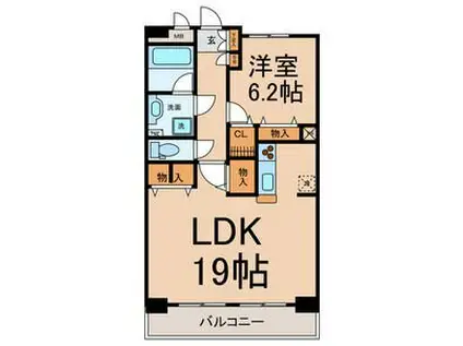 ENCHANTE泉(1LDK/8階)の間取り写真