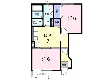 メゾン・ドゥ・ボヌ-ル II(2DK/1階)の間取り写真