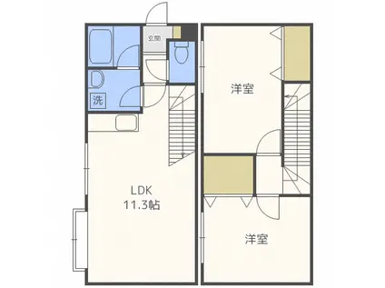 OZ・I(2LDK/1階)の間取り写真