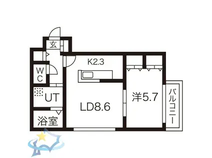 セルバテール琴似(1LDK/4階)の間取り写真