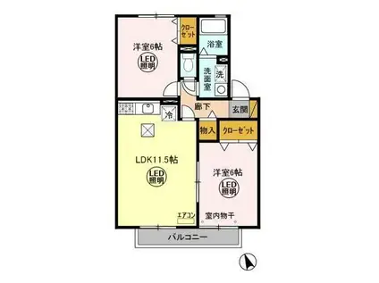 メゾングレースABC(2LDK/1階)の間取り写真