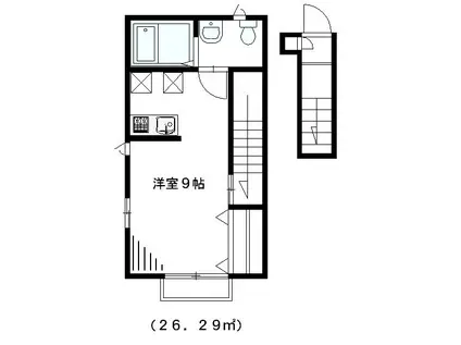 アルビレオ白鷺(ワンルーム/2階)の間取り写真