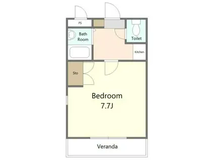 ザ・ハウス鶴見市場(1K/4階)の間取り写真