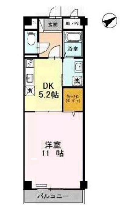 LAGRACIEUSE玉川(1DK/3階)の間取り写真