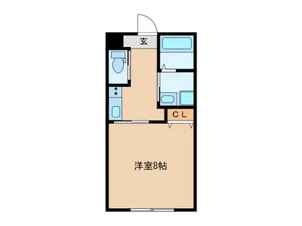 ビエナ プルミエールA棟(1K/2階)の間取り写真