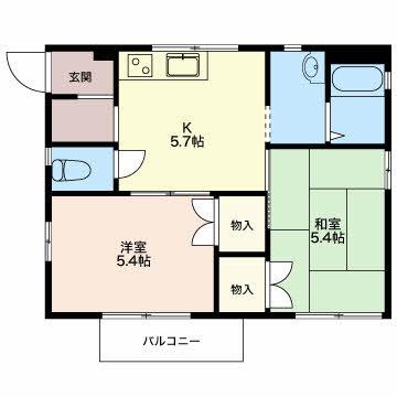 ウエスト佐藤(2DK/2階)の間取り写真