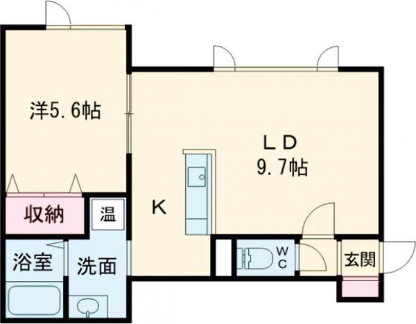 BONOSハイツ(1LDK/1階)の間取り写真
