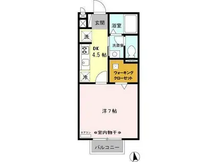 マーメゾン加茂(1DK/1階)の間取り写真