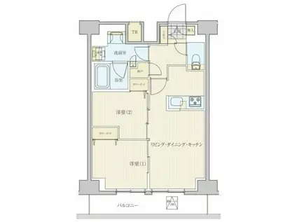 リビオメゾン南砂町(2LDK/14階)の間取り写真