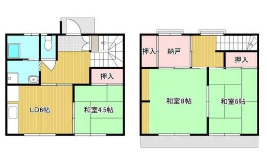 耕正アパート(3DK/1階)の間取り写真