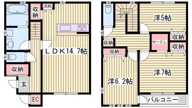 OA FLAT飾東A(3LDK/1階)の間取り写真