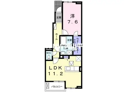 LINDA CASA(1LDK/1階)の間取り写真