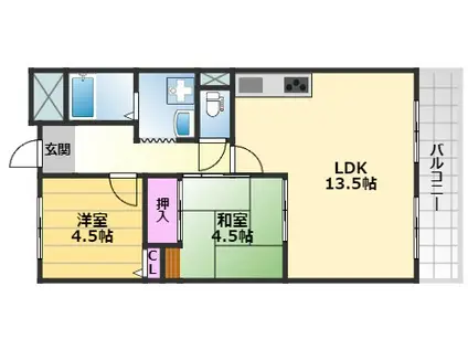 サラスバティ肥子(2LDK/4階)の間取り写真