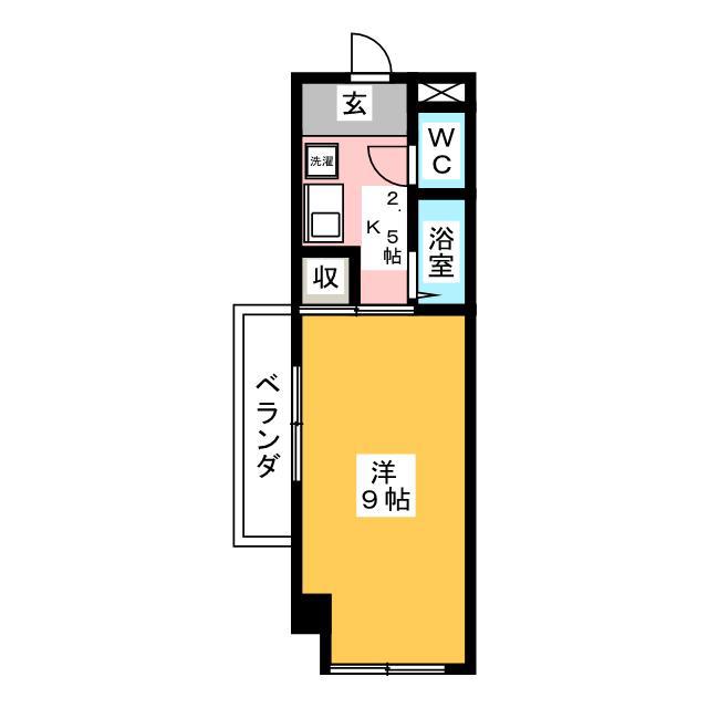 スカイレジデンス(1K/3階)の間取り写真