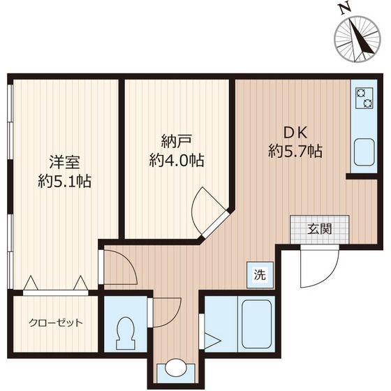 上福岡アパート(1SDK/2階)の間取り写真