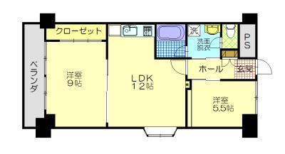 日興ロイヤルマンション(2LDK/6階)の間取り写真