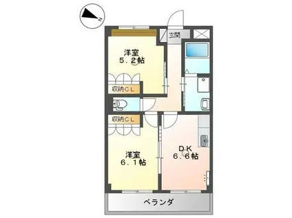 サンコート・タカオ(2DK/2階)の間取り写真