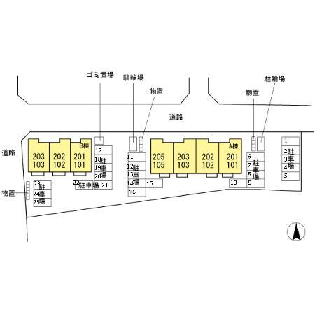 プラティーク湯本 A(2LDK/1階)の間取り写真