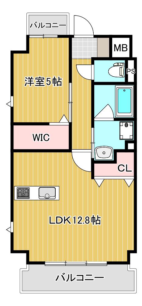 LAULEA御器所(1LDK/4階)の間取り写真