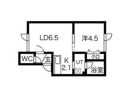 ヴィラージュ空港通(1LDK/2階)の間取り写真