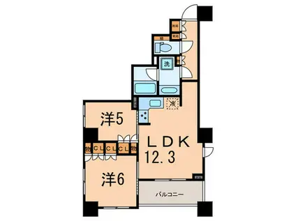 ステラメゾン三軒茶屋(2LDK/5階)の間取り写真