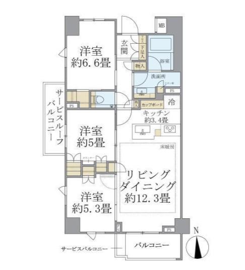 BRILLIA久が原(3LDK/4階)の間取り写真