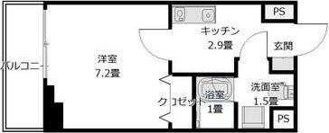 ASCENT Y 津田沼(1K/7階)の間取り写真