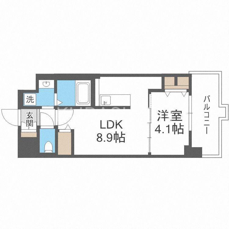 エルグランド吉塚(1LDK/2階)の間取り写真