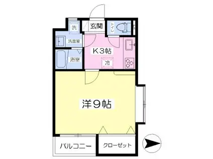 メゾンドフェニックス生石(1K/2階)の間取り写真