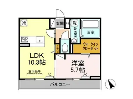 エルフォルク(1LDK/2階)の間取り写真